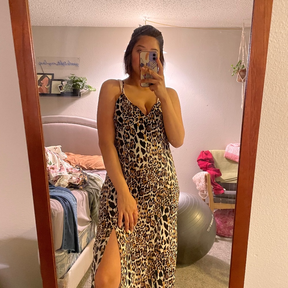 Cheetah print midi